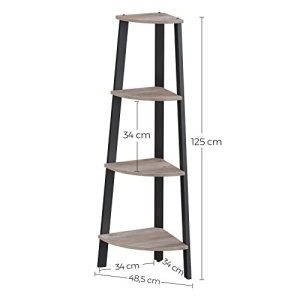 Raft de colt, Vasagle, Bej-Negru , 34x34x124.5 cm - Img 4