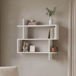 Raft de perete, Parallel, Alb, 22x70x65.5 cm