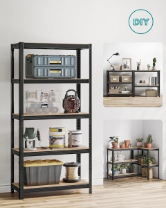 Raft metalic Negru Songmics 90x40x180 cm - Img 2