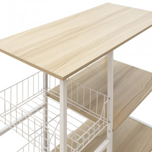 Raft Noon cu MDF de culoare alb - culoare lemn natural 80x34x75cm - Img 3