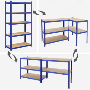 Raft Songmics, 5 rafturi, 40 x 90 x 180 cm, Blue, GLR040Q01 - Img 4
