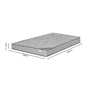 Saltea cu plasa de arcuri cu o singura fata 18 cm Klaudia Pako World Gri 100x200x17.5 cm - Img 4