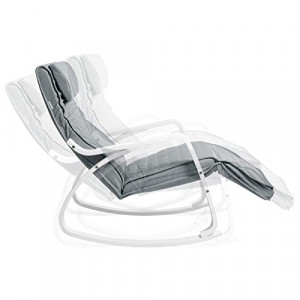 Scaun balansoar, Songmics, Gri-Alb, 121.5x67x84 cm - Img 6