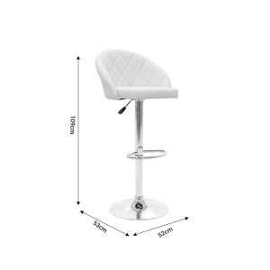 Scaun bar Balina inaltime ajustabila negru piele ecologica PU si metal negru 52x53x89 cm - Img 4