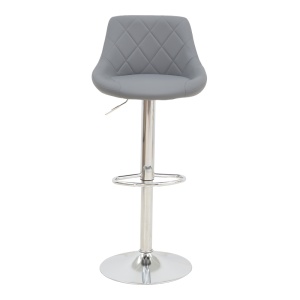 Scaun bar Boronez inaltime ajustabila piele ecologica PU gri si baza cromata 47x49x112 cm - Img 5