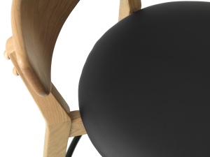 Scaun bar PERO, Negru, 50x93x47 cm