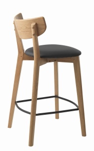 Scaun bar PERO, Negru, 50x93x47 cm - Img 4