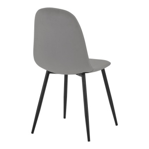 Scaun Bella gri deschis din catifea cu picioare din metal negru 43x52x88 cm - Img 2
