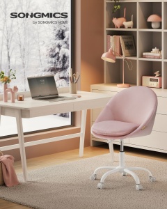 Scaun birou Songmics Roz 56x60x93.3 cm - Img 2