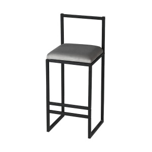 Scaun de bar Nordic Gri 35x80x35 cm - Img 4