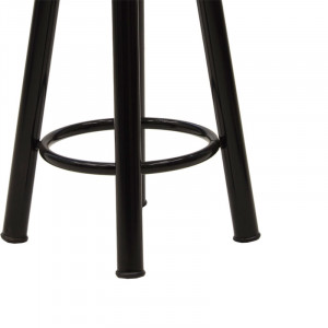 Scaun de bar Onyx stejar lemn - metal negru lucios D33x77cm - Img 3