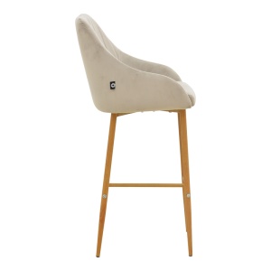 Scaun de bar Patrin, Bej, 49x48x98 cm - Img 3