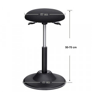 Scaun de bar, Songmics, Negru, 37x37x(50-70) cm - Img 6