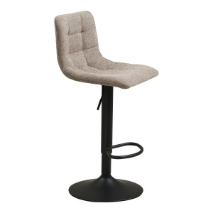 Scaun de bar tapitat Middelfart, Gri deschis, 45x43x88/108 cm