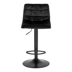 Scaun de bar tapitat Middelfart, Negru, 45x43x88/108 cm - Img 4