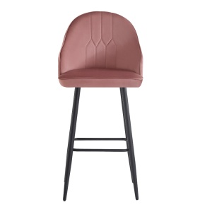 Scaun de bar Velvi, Pako World, Catifea Mar putred, 46x45x113 cm - Img 2