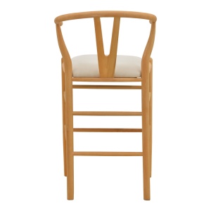 Scaun de bar Wishbone, Bej, 51x60x95 cm - Img 6