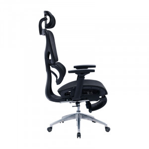 Scaun de birou manager cu suport pentru picioare Thelonius plasa negru - Img 3