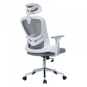 Scaun de birou manager Ignatius plasa gri deschis - Img 2