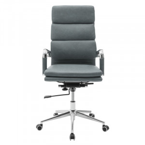 Scaun de birou manager Tokyo cu piele ecologica gri antic - Img 4