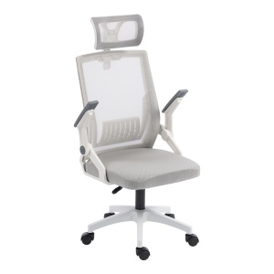 Scaun de birou, Plymot, Alb, 58x48x122 cm - Img 3