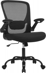 Scaun de birou, Songmics, Negru, 66x60x(99-107) cm - Img 6