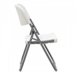 Scaun de camping pliabil Edison cu cadru metalic si plastic alb - Img 4