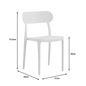 Scaun de gradina Amvroan cu protectie UV alb plastic PP 51x49x79.5 cm - Img 4