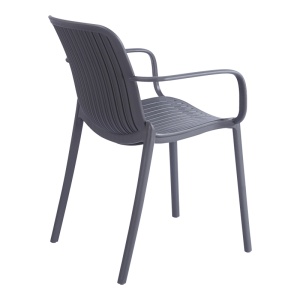 Scaun de gradina Stivuibil, Teragi, Antracit, 57x59x82 cm - Img 3