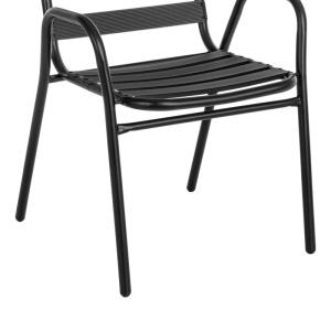 Scaun de grădină Sussie Negru 45x62x76 cm - Img 3