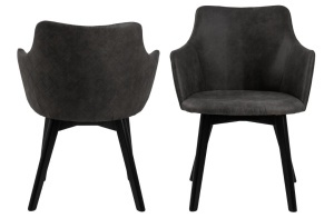 Scaun dining Bella, Gri, 80x62x59 cm - Img 5