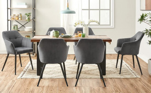 Scaun dining, Songmics, Gri, 61x60x86.5 cm - Img 5