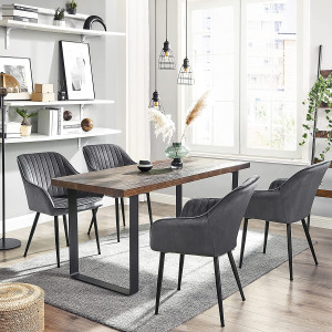 Scaun dining, Songmics, Gri, 62.5x60x85 cm - Img 4