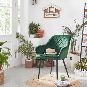 Scaun dining, Songmics, Verde, 62.5x60x85 cm - Img 5