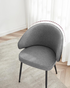 Scaun dinings, Vasagle, Gri inchis, 64x59x83.5 cm - Img 7