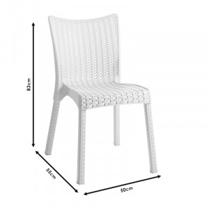 Scaun exterior Confident plastic culoare alba - Img 4