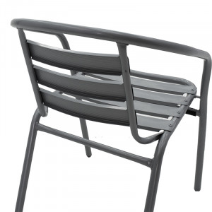 Scaun exterior Tade din metal de culoare gri inchis - Img 6