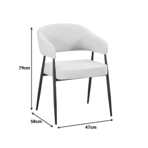 Scaun Filonda, Gri, 47x58x79 cm - Img 2