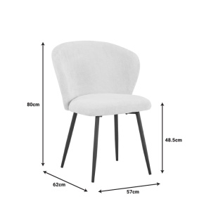 Scaun Karg antracit cu picioare din metal negru 57x62x80 cm - Img 7