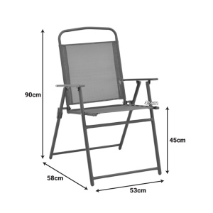 Scaun pliabil, Vela, Antracit, 53x58x90 cm - Img 2