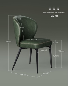 Scaun Vasagle Verde 52x55x79 cm - Img 6