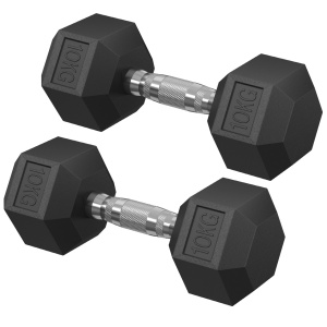 Set 2 buc. Gantere 2x10 kg Songmics Negru 31x13.5x11 cm - Img 2