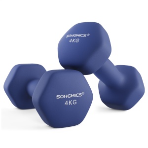 Set 2 buc. Gantere 2x4 kg Songmics Albastru 20.5x9.5x9 cm - Img 2