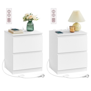 Set 2 buc. Noptiere Vasagle Alb 40x35x49 cm - Img 2