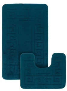 Set 2 covorase baie antiderapante Multiform, Malar, Albastru, 60x100 cm, Delta 2595