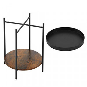 Set 2 masute laterale, Vasagle, Negru, 43x43x55 cm - Img 7