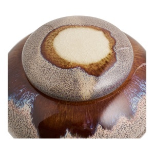 Set 2 piese Borcane decorative, Maro, 15.3x15.3x8.5 cm