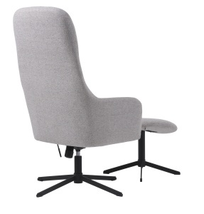 Set 2 piese Fotoliu si taburet MANNING, Gri deschis, 78x117x67 cm - Img 3