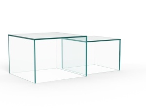 Set 2 piese Masute de cafea Dice, Transparent, 35x50x50 cm - Img 4