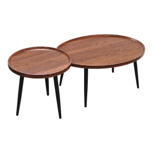 Set 2 piese Masute de cafea Jeda, Nuc, 60x100x42 cm - Img 2